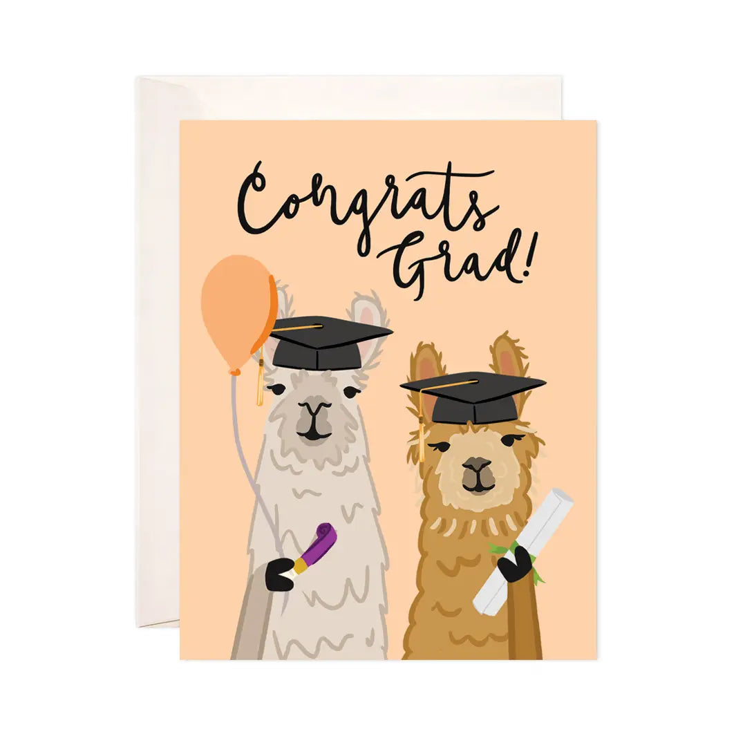 Llama Grad Greeting Card