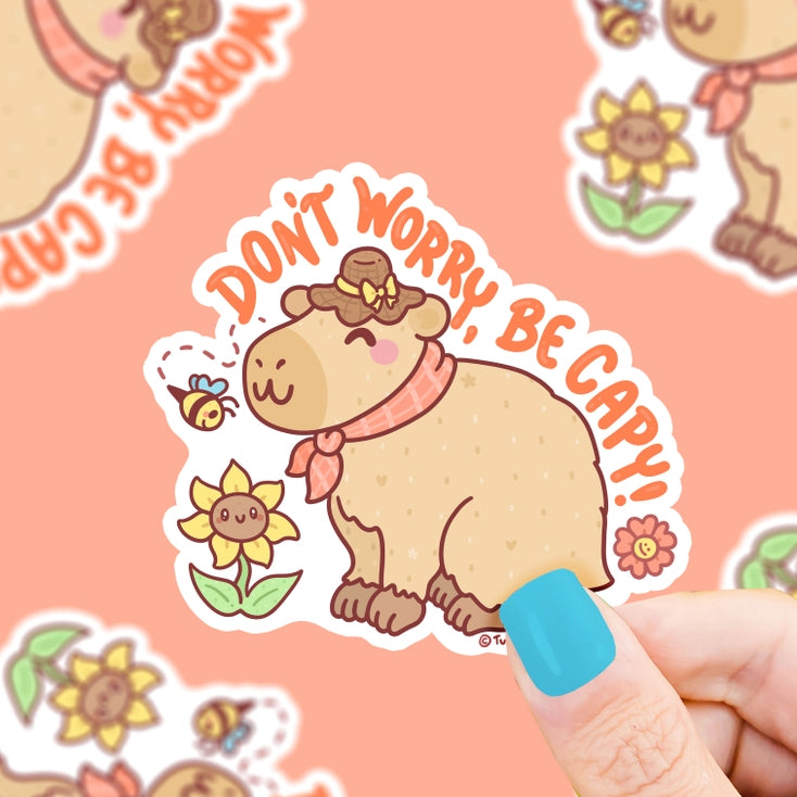 Don't Worry Be Capy Capybara Sticker