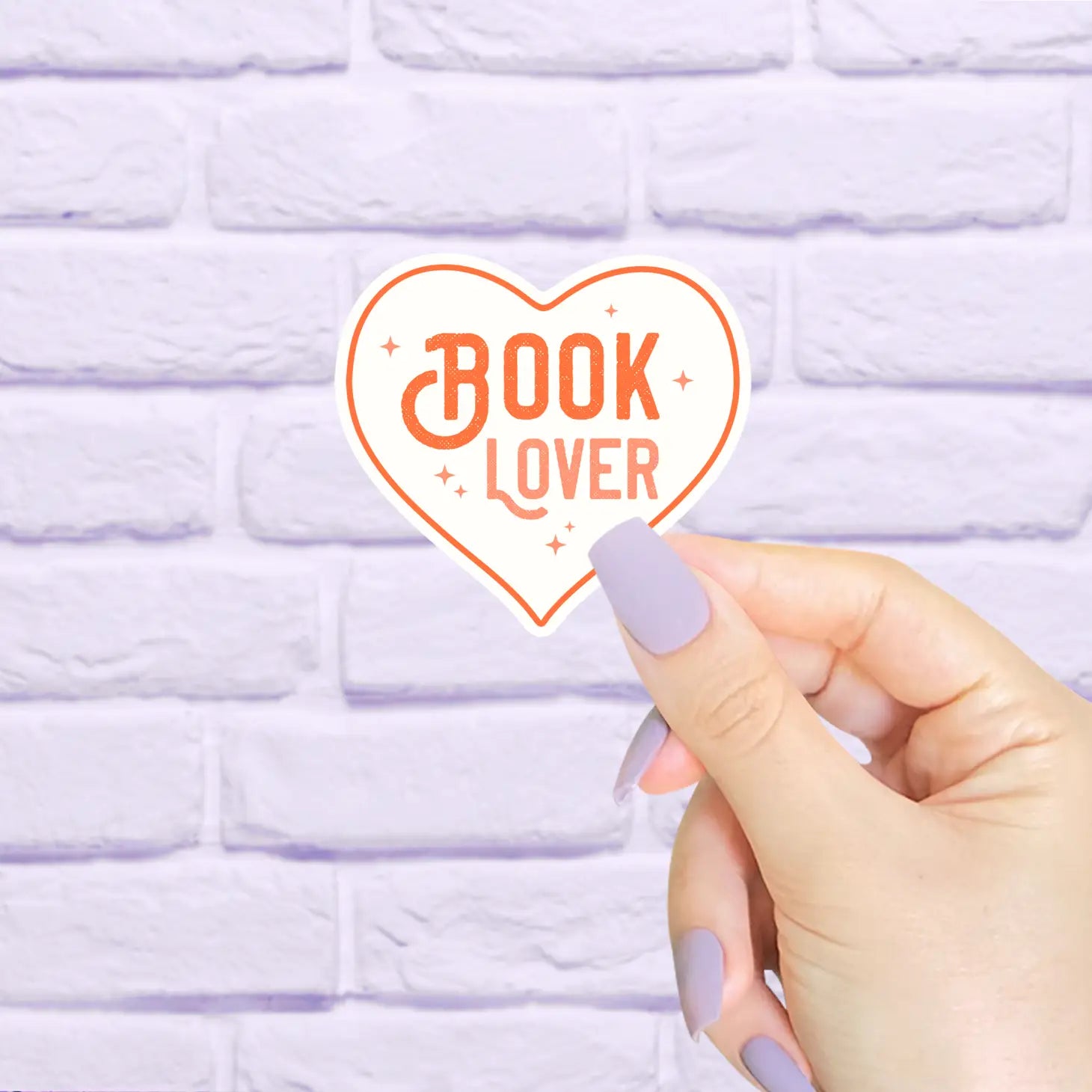 Orange Book Lover Heart Sticker