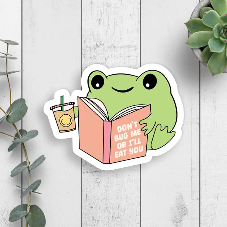 Don't Bug Me Frog Vinyl Sticker